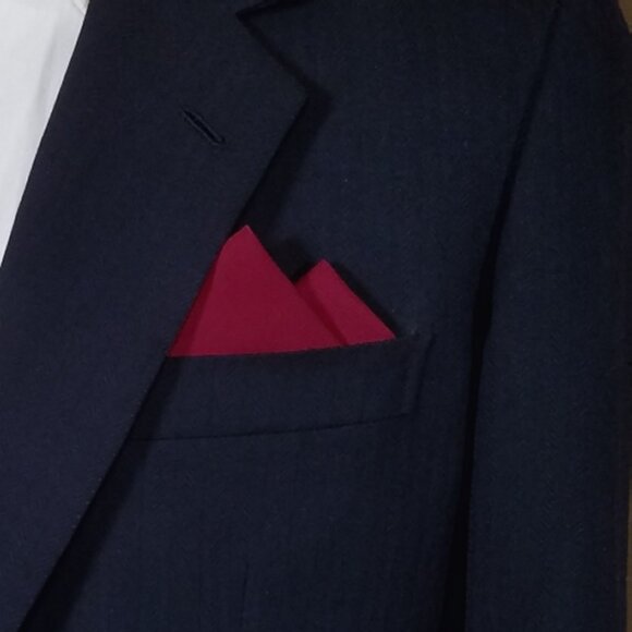 New - Burgundy Cotton Pre-Folded Pocket Square Handkerchief Insert - Picture 5 of 5